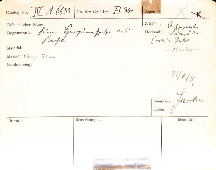 Harpoon point from bone